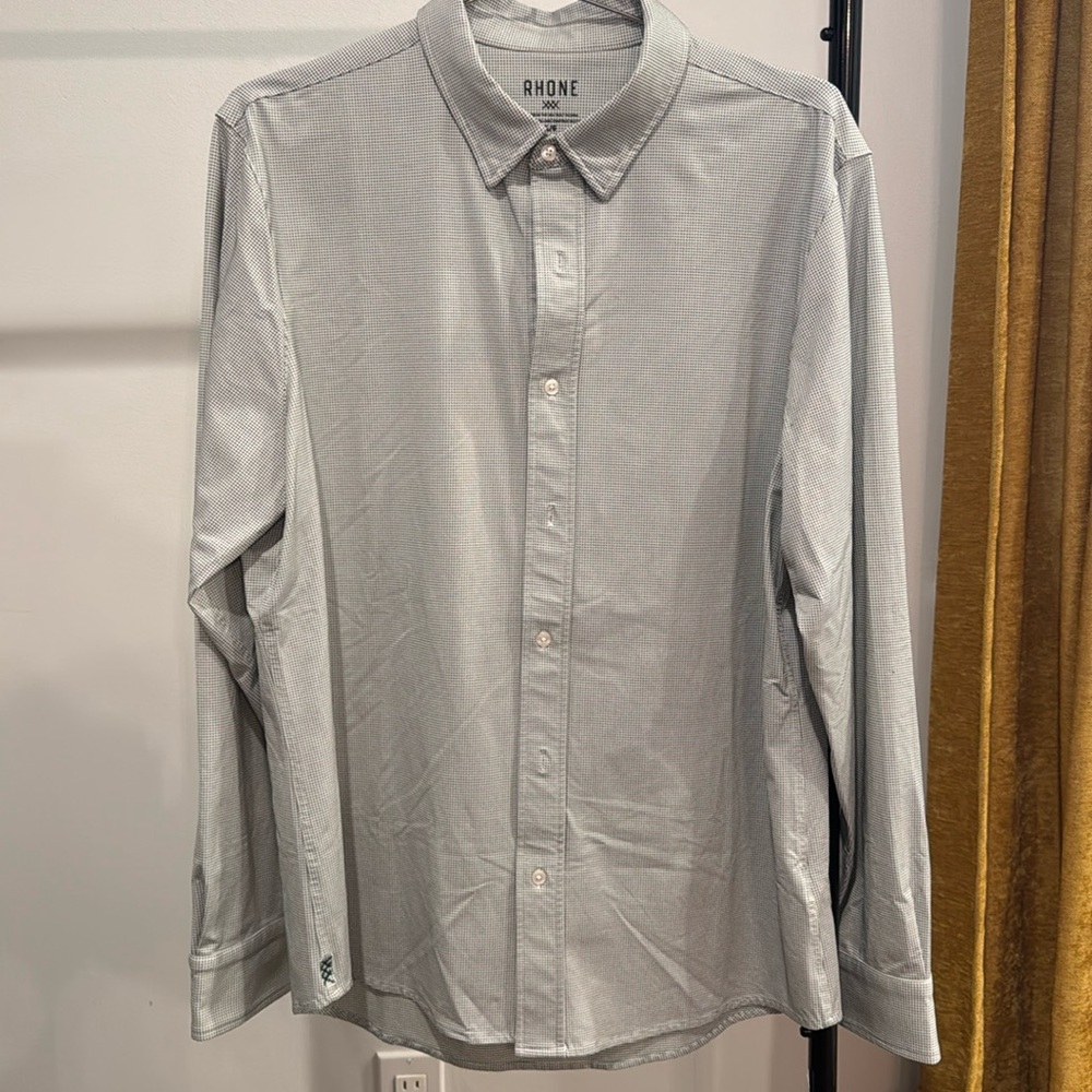 Rhone Men's Commuter Green/White Performance Shirt (L)